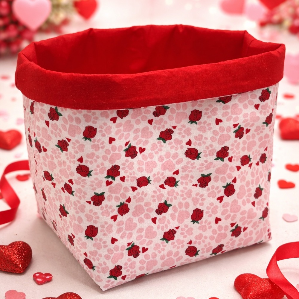 Handmade Hearts Valentine’s Day Decor Valentines Basket Storage and Organizer